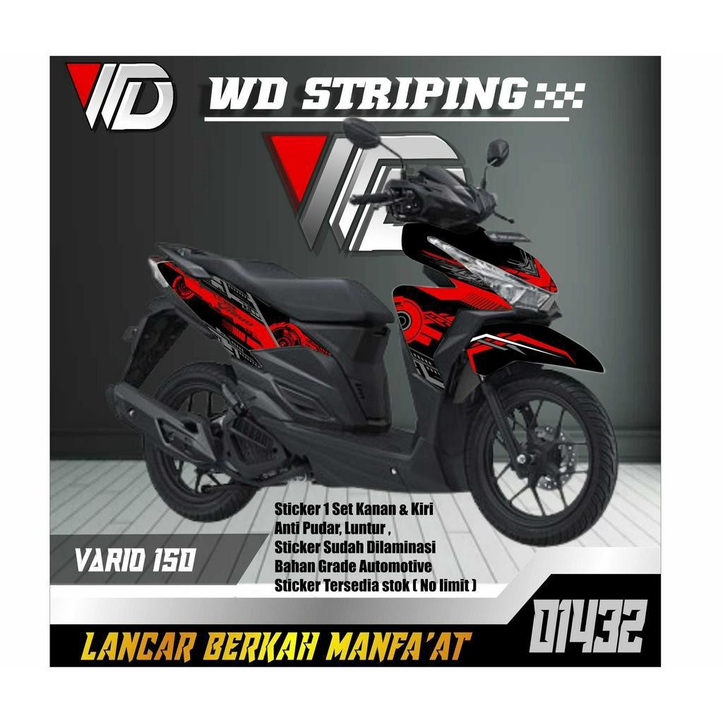 01432 STICKER STRIPING SEPEDA MOTOR HONDA VARIO 125 LED