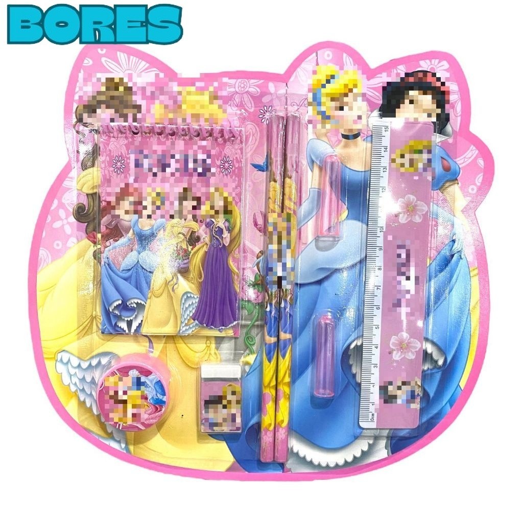 

BORES Alat Tulis Set 8IN1 Stationery Set Lucu Karakter Kartun Perlengkapan Alat Tulis Sekolah Anak-Anak TK Souvenir Ulang Tahun Anak Alat Tulis 8 IN 1 Karakter