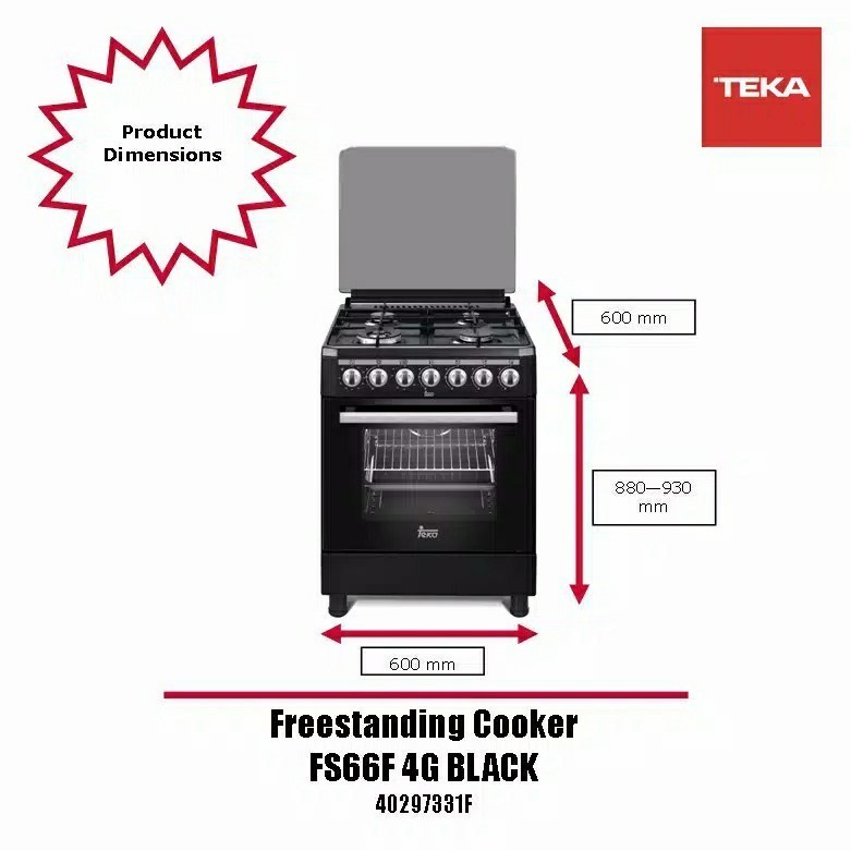 TEKA FREESTANDING FS66F 4G KOMPOR GAS OVEN WITH GRILL Garansi resmi