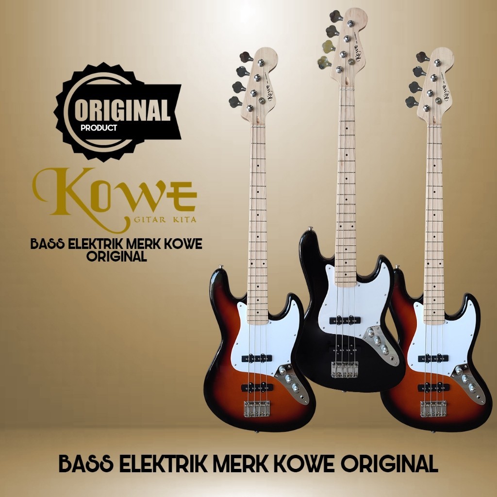 Gitar Bass Elektrik Senar 4 String Merk Kowe Original