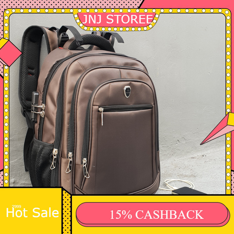 5.5 BIG SALE [JURAGAN TAS] POLO BACKPACK ORI P182 Tas Ransel Import Backpack Pria USB Charger Tas Pr