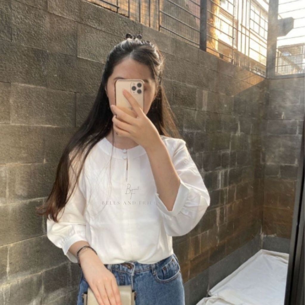 NYLA Blouse Kantor Korea 3/4 Sleeves Blus Jumbo Tunik Big Size A20-1958/ GAMIS MODEL BARU MURAH