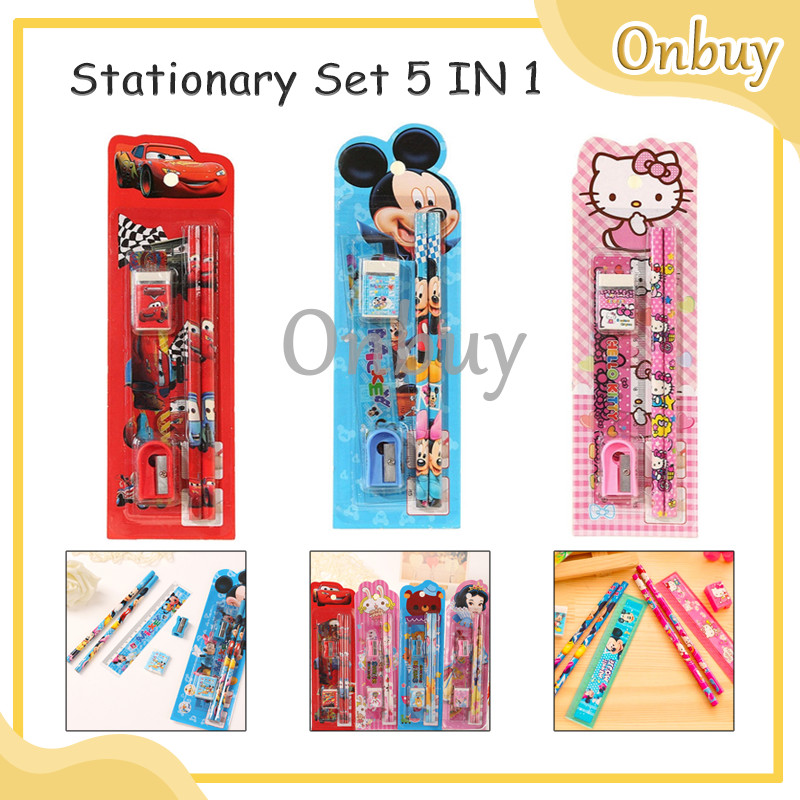 

Stationary Set 5 IN 1 Karakter / Paket Penggaris & Pensil Set / Mini Stationery Sekolah