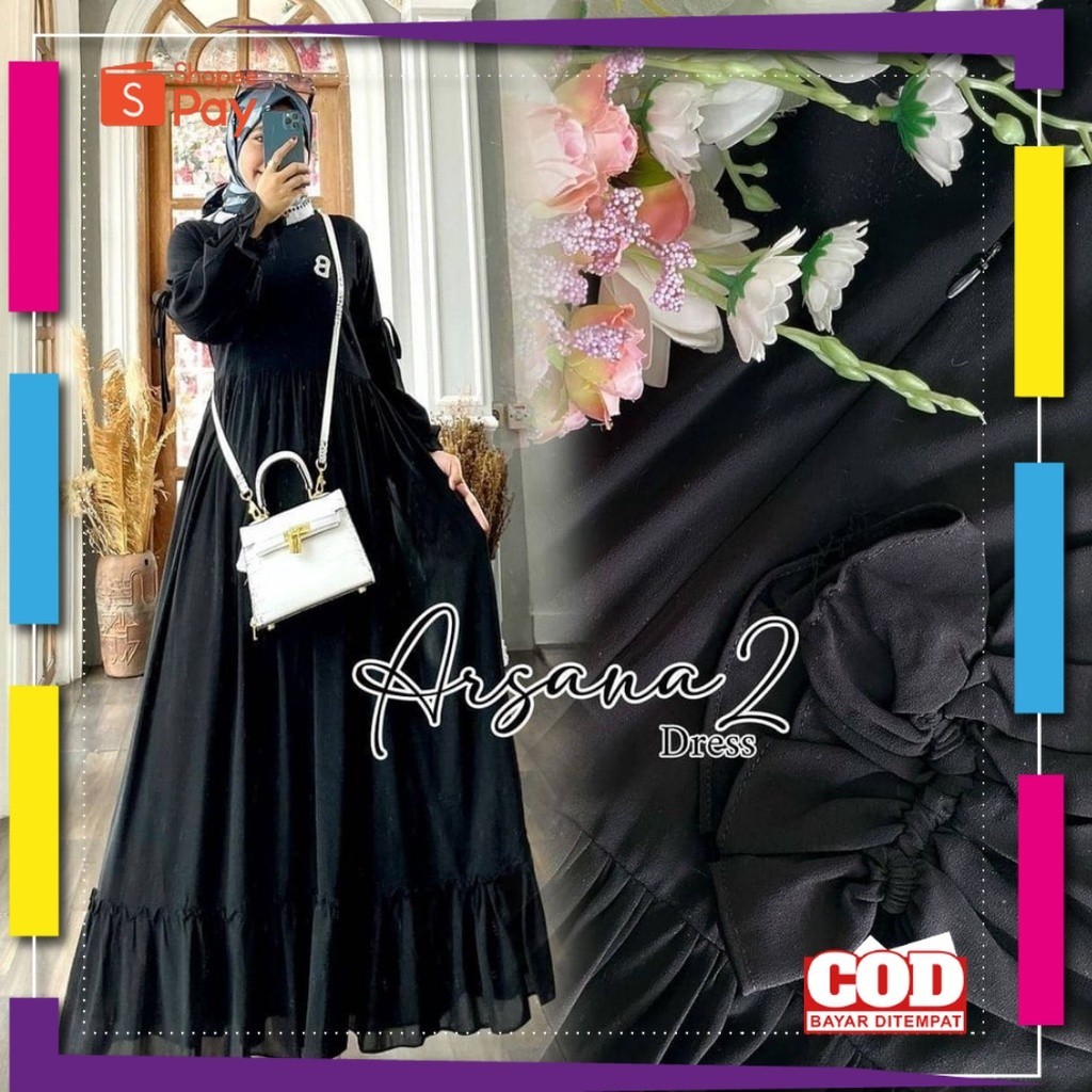 [PREMIUM BIG SALE] Belamara Neita Maxi Long Dress Gamis Resleting Depan Tali Pinggang Bahan Sifon Ce