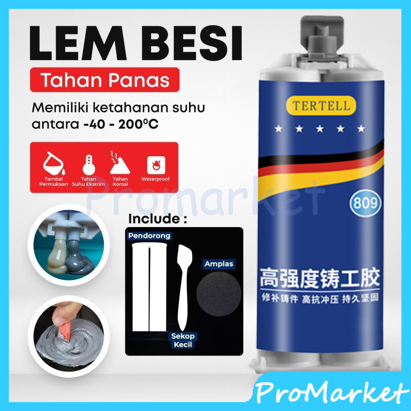 

100g Lem Besi AB Epoxy / Lem Besi Kayu Kaca Plastik Karet Metal / Metal Radiator Lem / Anti Bocor Metal / Casting Glue
