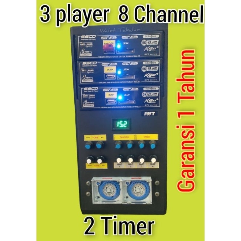 Ampli walet 3 player 2 timer 8 channel( bebas Noice )