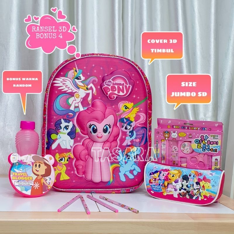 

[PROMO MURAH] Ransel anak kuda poni/ransel anak kuda pony bonus set alat tulis kuda pony/ransel sekolah anak karakter