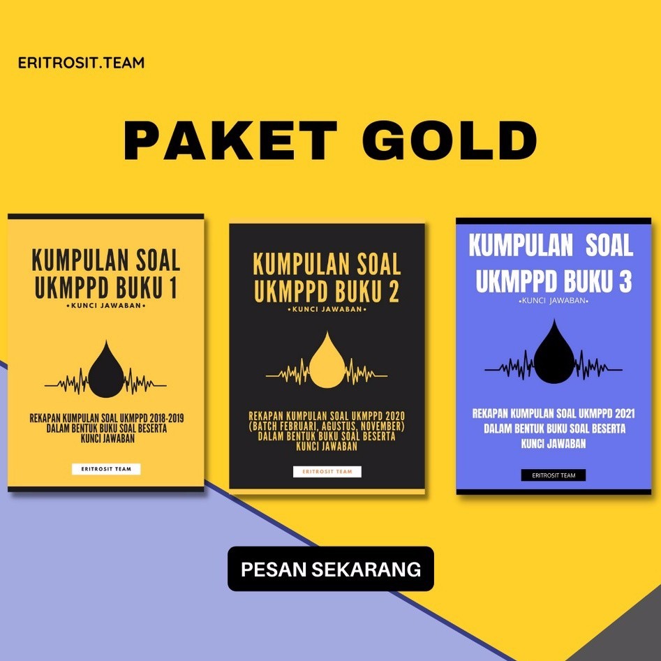 

[PROMO MURAH] Paket GOLD (Paket Buku 1, 2 dan 3) Kumpulan Soal UKMPPD Kedokteran Tahun 2018-2021