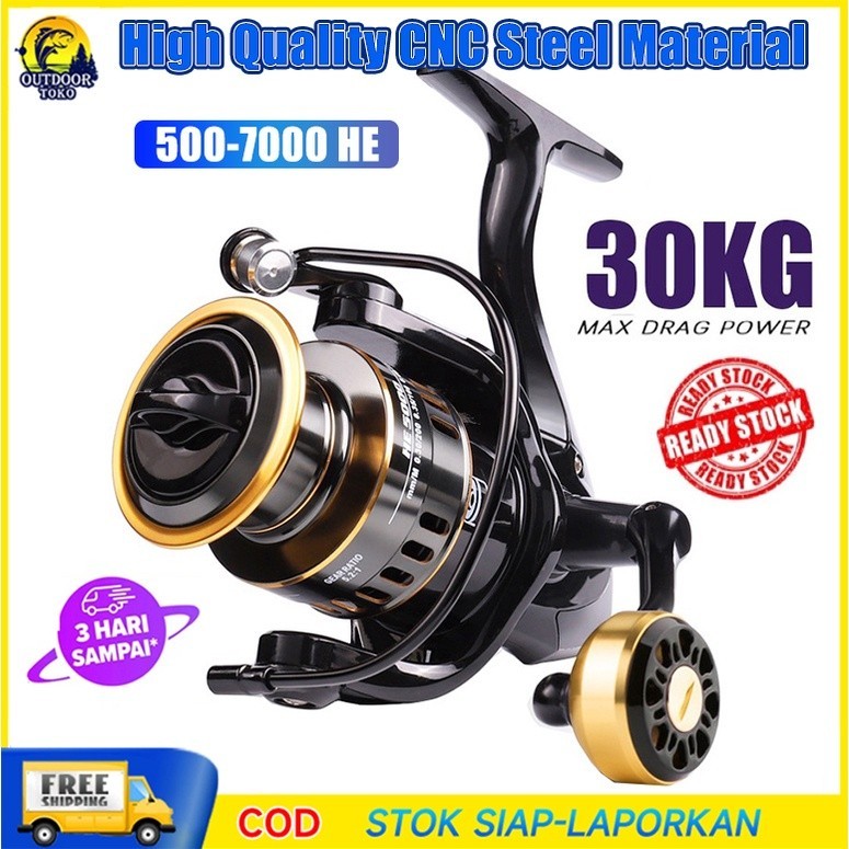 Reel pancing Gulungan pancing logam penuh reel 500-7000 10Kg Reel Pancing Murah Kuat Power Handle Re