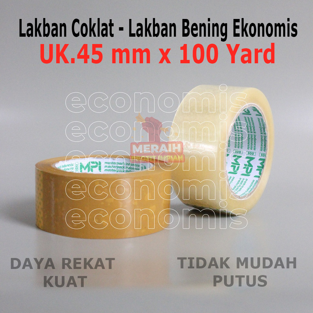 

Promo Hemat!!! Lakban Coklat - Lakban Bening Ekonomis 45 mm x 100 Yard