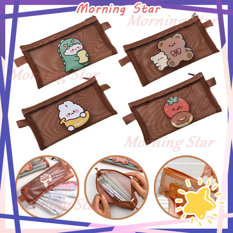 

Tempat Pensil Hewan Lucu/Kotak Pensil Serbaguna Motif Animal/Tempat Pensil Coklat Lucu Motif Bear/Tempat Makeup Jaring Transparan Cute/Tempat Pensil Karakter Anak