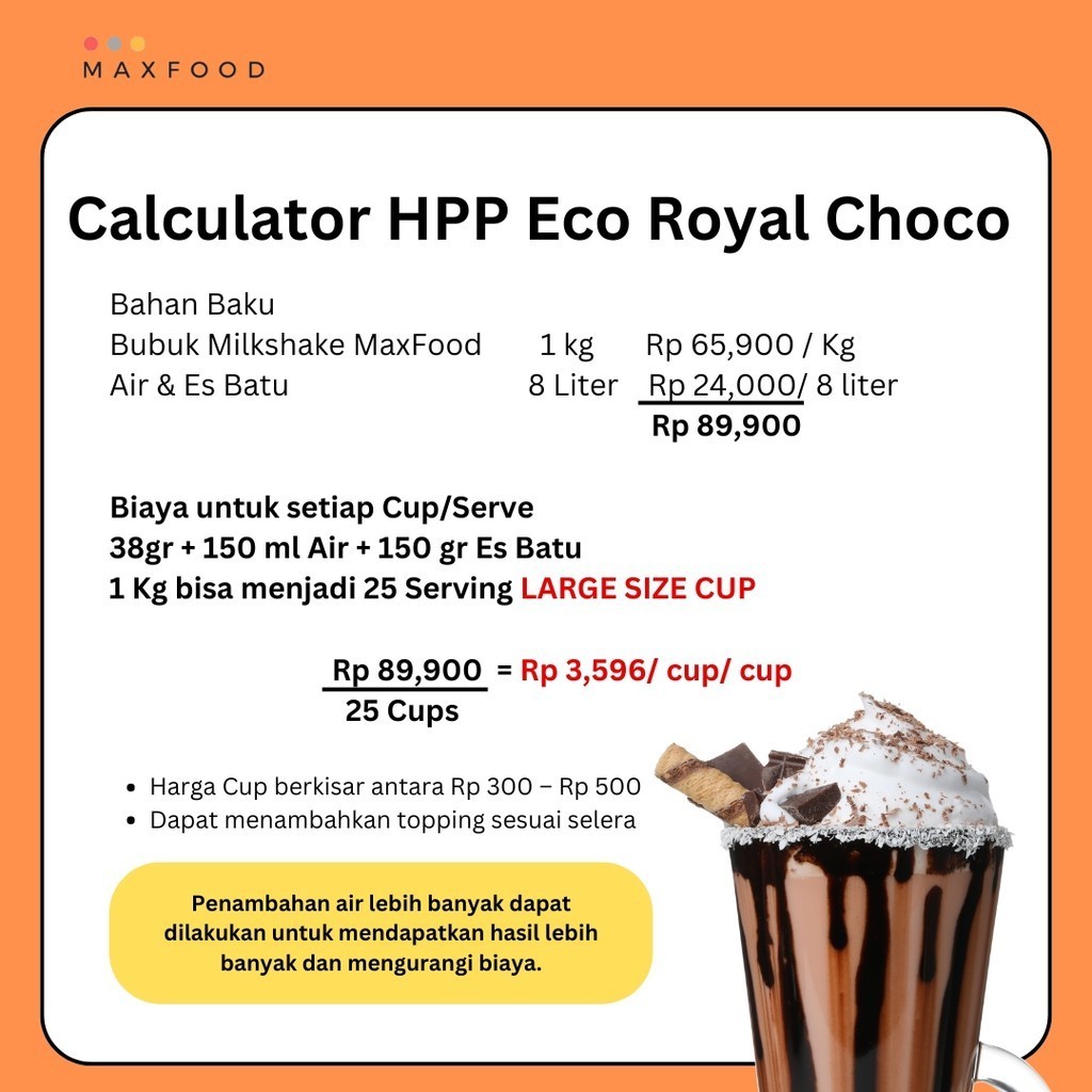 

MAXFOOD - [ECO] Royal Chocolate Powder / Minuman Bubuk Rasa Royal Coklat Milkshake Ekonomis 1 KG