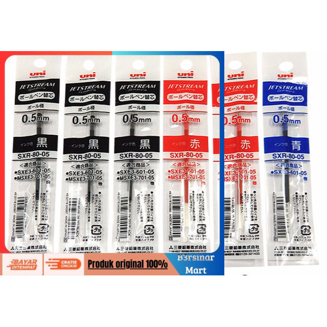 

[[KUALITAS TERBAIK]] Uni SXR8005 Jetstream Ballpoint Multi Pen Refill 0.5 mm Biru COD