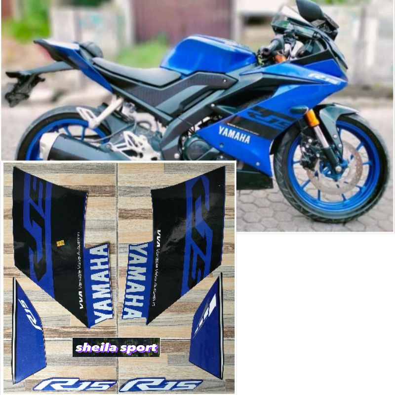 Striping r 15 R15 stiker R15 Yamaha R15 biru blue tahun 2018 2019 kualitas bagus