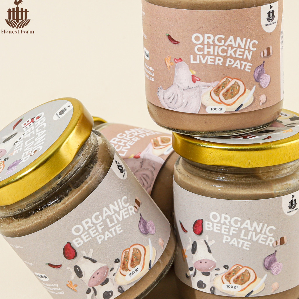 

HONEST FARM - [EXPIRED 30/11/2024] ORGANIC CHICKEN LIVER PATE 100GR/ORGANIC BEEF LIVER PATE 100GR MPASI