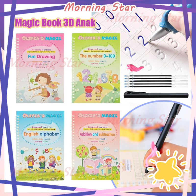 

Practice Writing Copy Book/Magic Practice Buku + Pulpen/Set Buku Ajaib/Buku Belajar Menulis Mengenal Alfabet/Buku Belajar Menulis Huruf Dan Angka/Buku Panduan Belajar Anak/Buku Aktivitas Anak Menulis Huruf