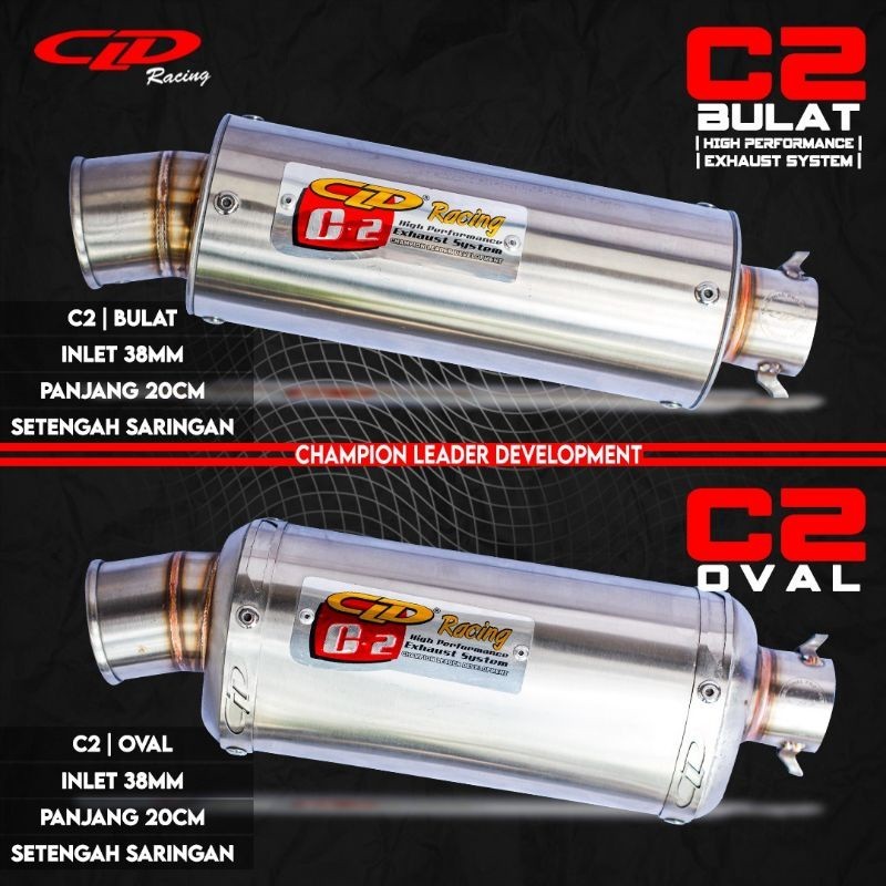 SILENCER ONLY CLD RACING TYPE C2 BULAT & OVAL INLET 38mm