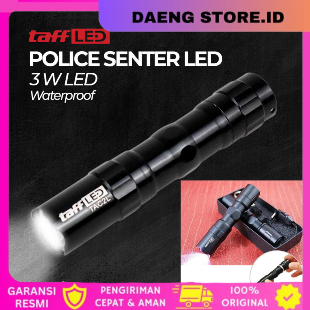 Senter LED Flashlight Waterproof 3W Senter SWAT Police USB Rechargable LED XML T6 E18u dg Baterai Ca