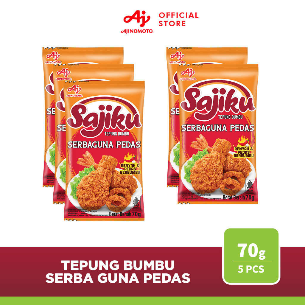 

SAJIKU® Tepung Bumbu Pedas Sachet 70g (5 pcs)