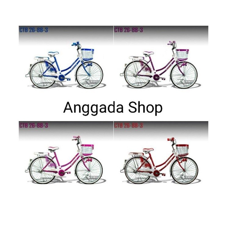 SEPEDA PEREMPUAN UKURAN 20 / 24 / 26 INCH MODEL 88-2 / 88-3 / 99 / 99-8 CEWEK REMAJA DEWASA KERANJAN