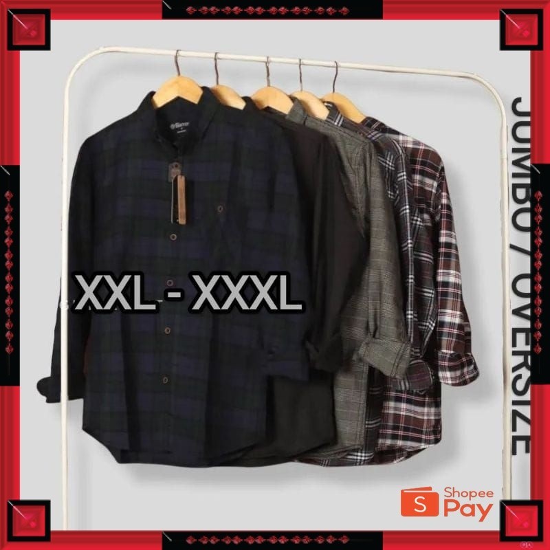 KAIN ADEM LEMBUT HALUS TEBAL / JUMBO-COD KEMEJA FLANEL LENGAN PANJANG BRILL EIGHTY EIGHT PREMIUM l J