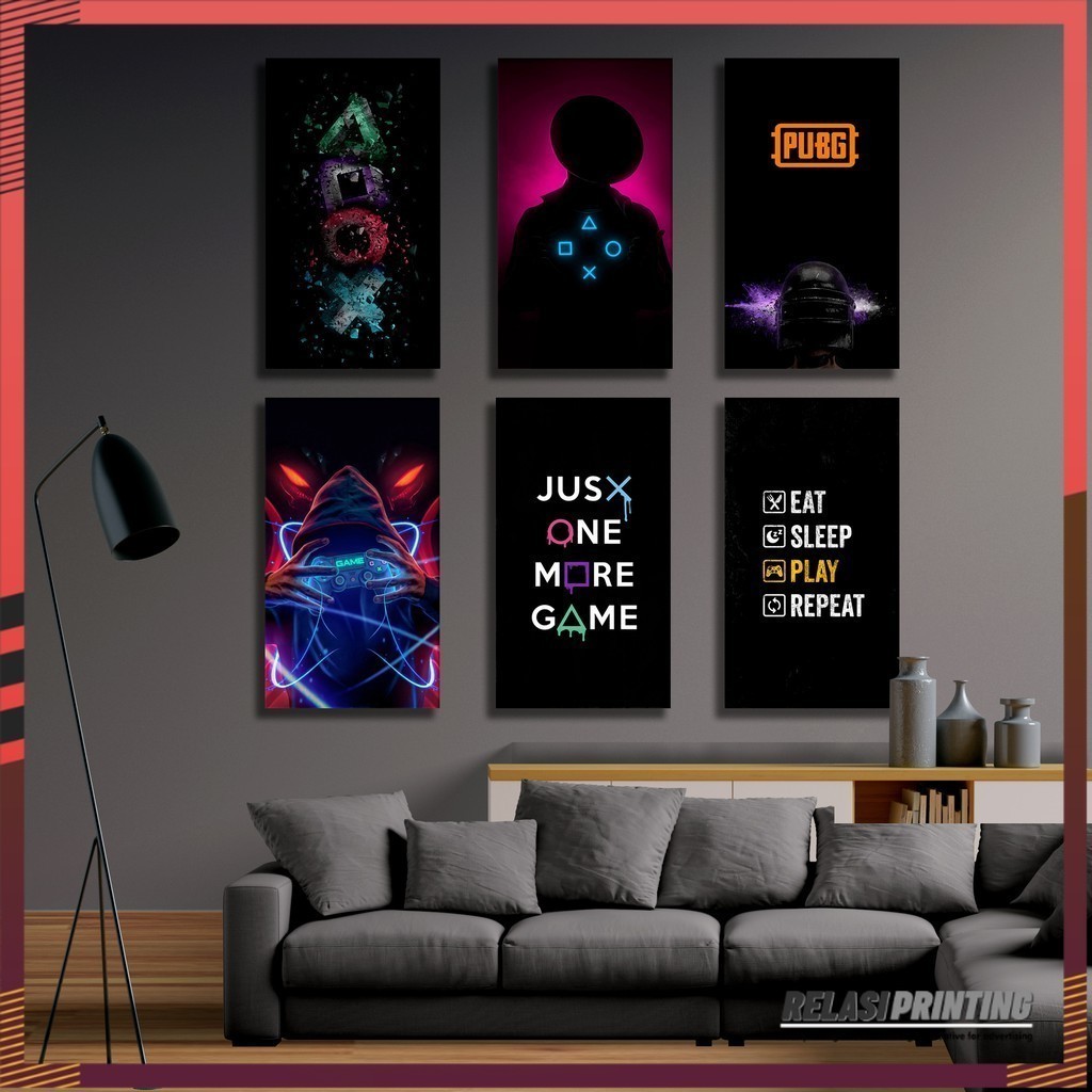 Poster kayu  hiasan dinding aesthetic  dekorasi kamar  20 X 30 cm Gaming Edition     Gamers Keren  N