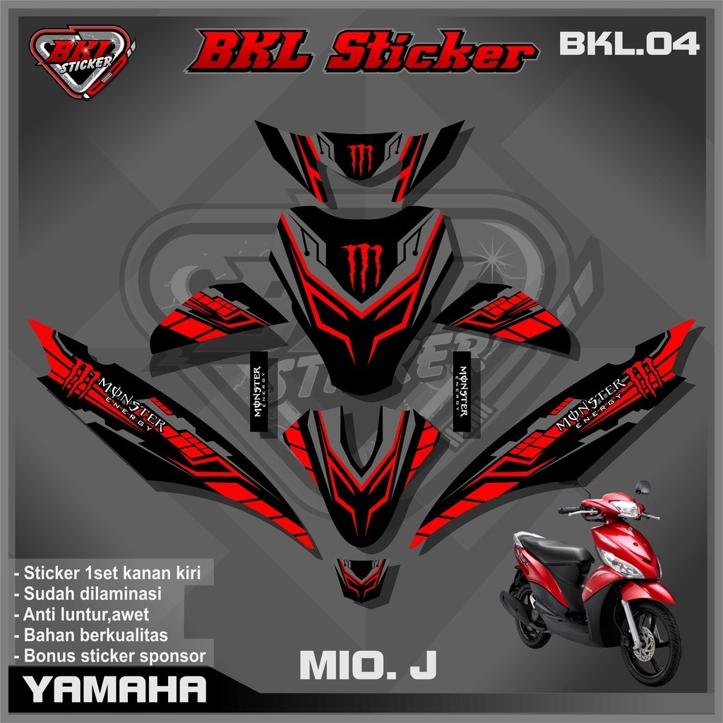 Stiker Striping DECAL Variasi Lis MIO J Full Body Desain Racing