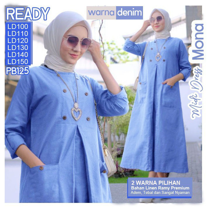 Midi Dress Korean Style / Dress Kondangan / Midi Dress Muslim / Midi Dress Jumbo / Baju Gamis / Gami