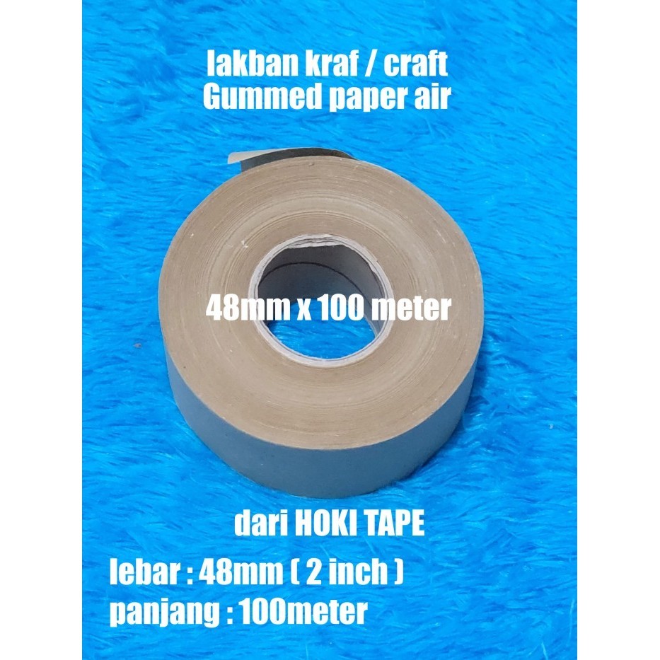 

LG09 Lakban kraft air 48mm x 100M Gummed paper craft HOKI TAPE Eco Friendly