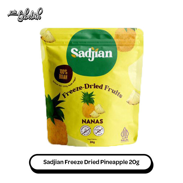 

Sadjian Freeze Dried Pineapple 20g - Cemilan Keripik Buah Nanas Kering Sehat | Real Fruit Snack | Tanpa Gula | No Sugar