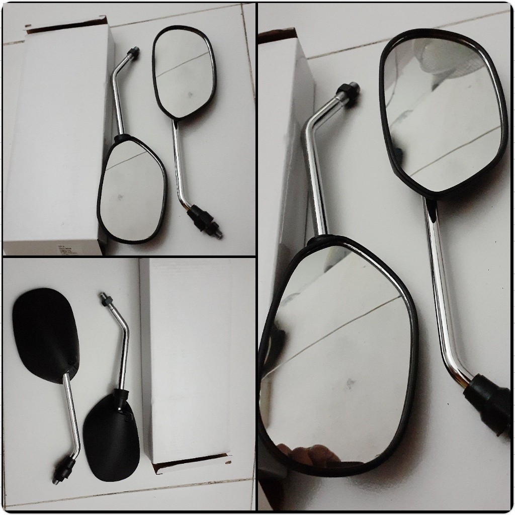 PROMO BARU spion honda astrea grand astrea legenda set kanan kiri gagang chrom panjang spion grand