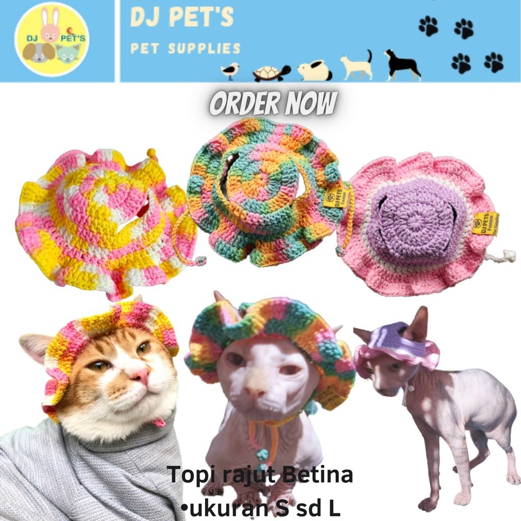 Topi anjing dan topi kucing topi hewan rajut