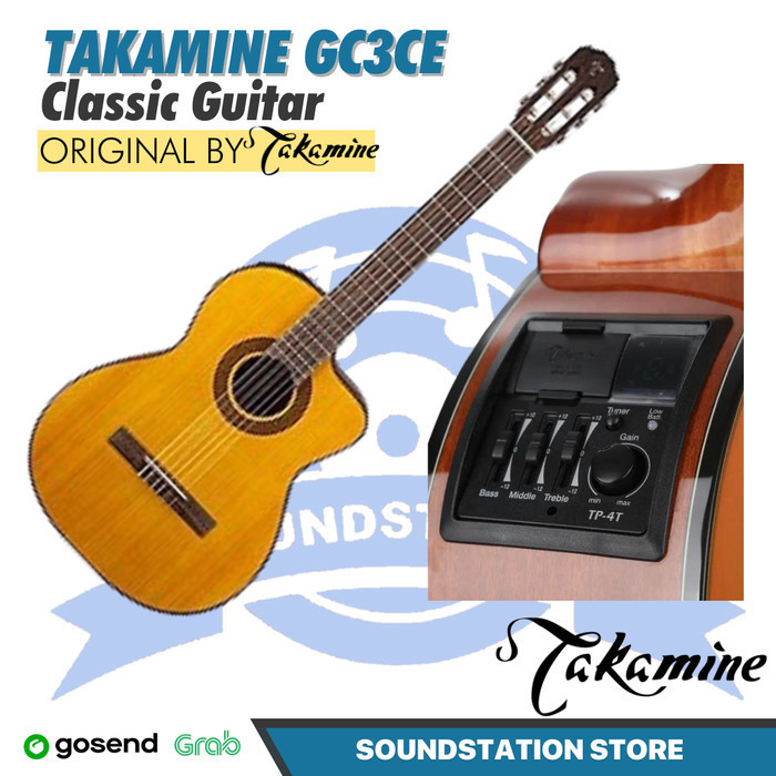 Takamine GC3CE Acoustic Electric Classical Guitar - Gitar Klasik Nylon