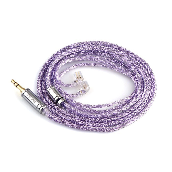 PRODUK TERBATAS TRIPOWIN ZONIE 16 Core Silver-plated Copper Upgrade Cable Kabel IEM - Lavender, QDC 