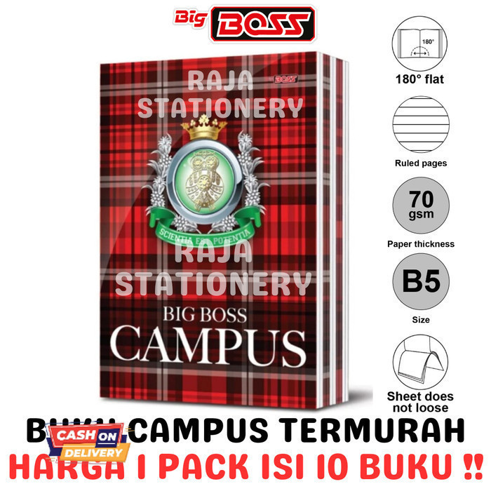 

✨LARIS✨ -BUKU TULIS BIG BOSS 50 LEMBAR CAMPUS NOTEBOOK 36 SHEET B5 BOXY [10PCS] - 36 Lembar