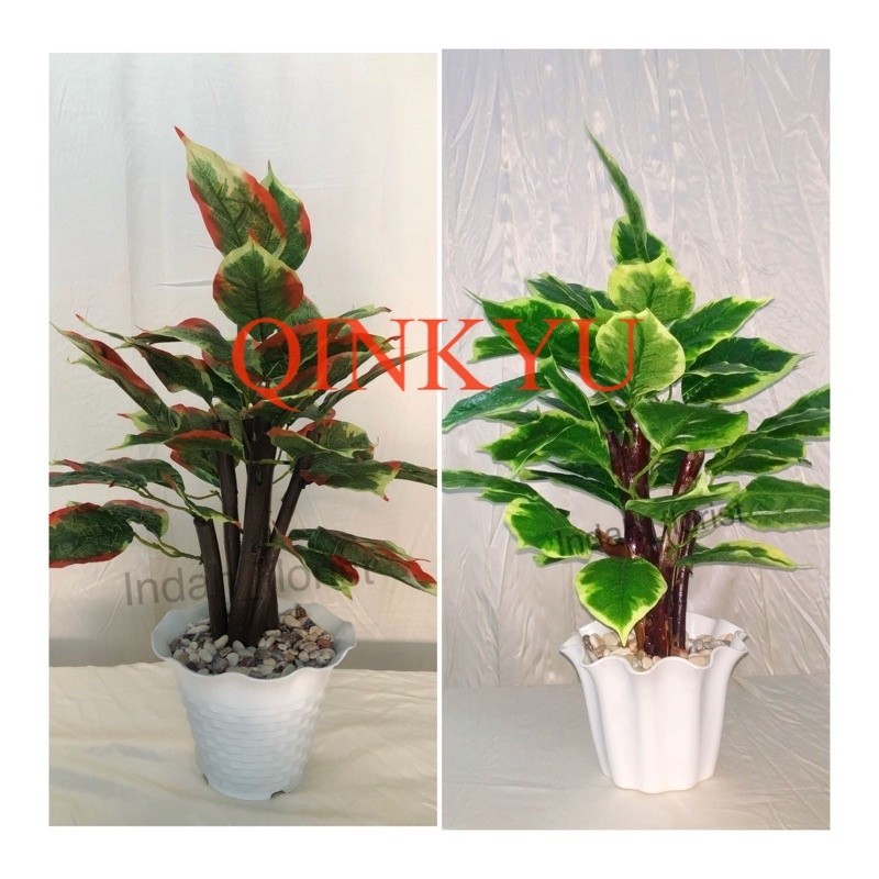 Pohon Shinfu Artificial Ukuran Tanggung Bunga Meja Dekorasi Pohon kecil Untuk di Meja Bunga Palsu Bu