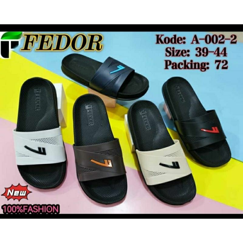 ( FLAS SALE ) Sandal Selop Slide FEDOR Viral Import/ Sandal Selop Pria/Sandal Selop Import Terlaris 