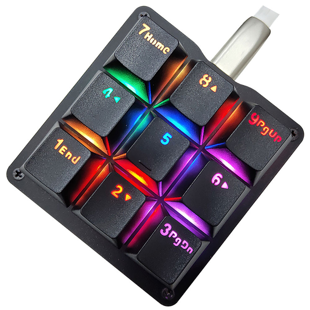 Macro Keypad 9 Keys Mechanical Keyboard Backlit Portable Programmable Mini Gaming Keypad for OSU PC 
