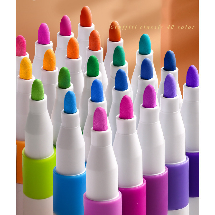 

D3W! SweetieBayi 24/36/48/60/72/80/96 Colors Akrilik Marker Set Spidol Akrilik Spidol DIY Painting