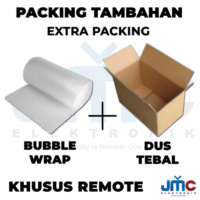 

Packing Extra Tambahan Khusus Remote Bubble Wrap / Kardus Tebal - Bubble + Kardus