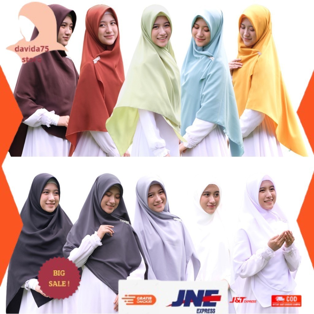 ✨BEST SELLER✨ -Alifa SALE | BEST SELLER  Jilbab Segi Empat Syari Hijab Syar i Neci Kelim Panjang Leb