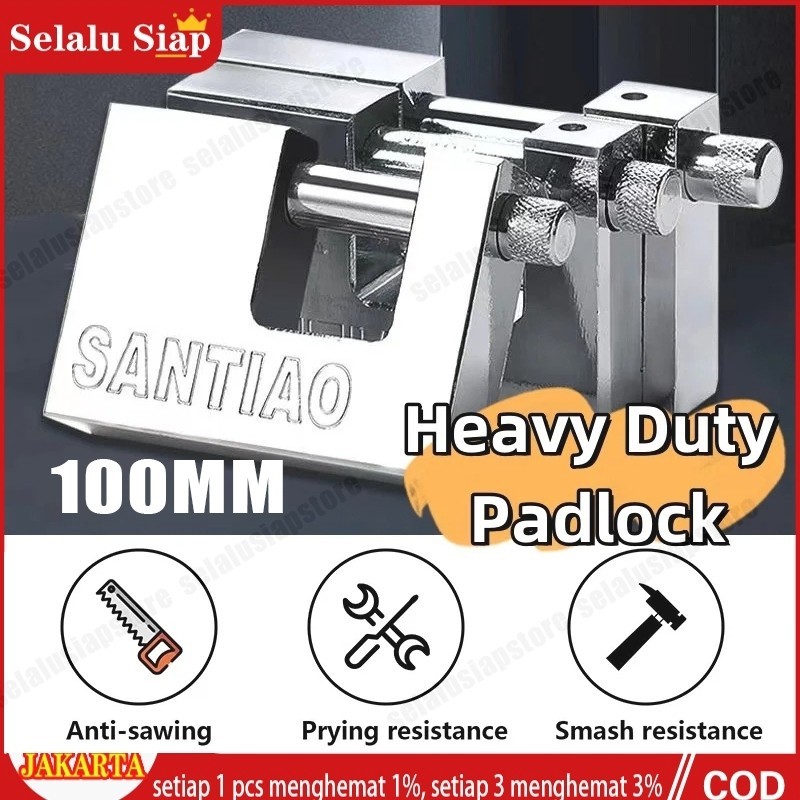 ID GEMBOK BAJA100MM ANTI MALING GEMBOK BESAR KUAT KUNCI KOKOH GEMBOK PAGAR RUMAH