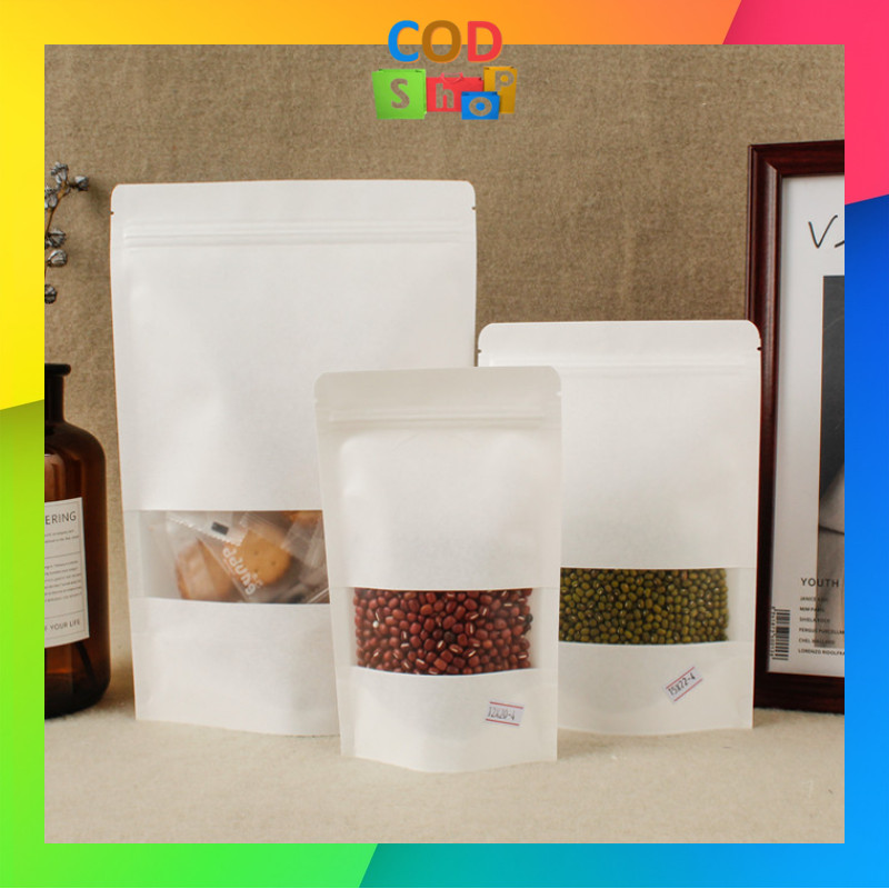 COD - H6261 Pouch Craft Windows / Kemasan Snack Ziplock Kertas / Paper Standing Pouch