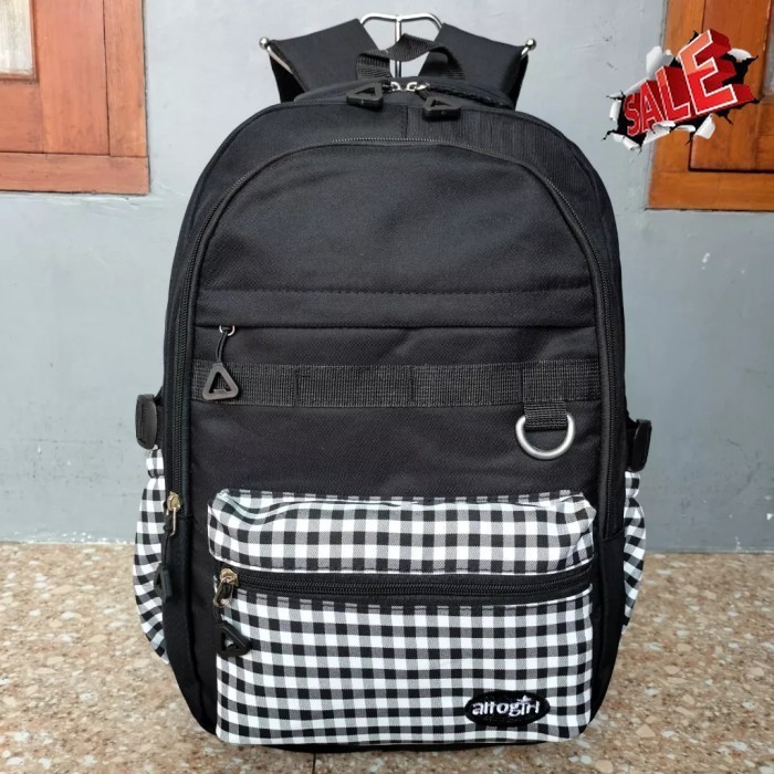 ✨NEW✨ -Tas ransel alto girl sekolah anak perempuan/tas ransel import - Hitam