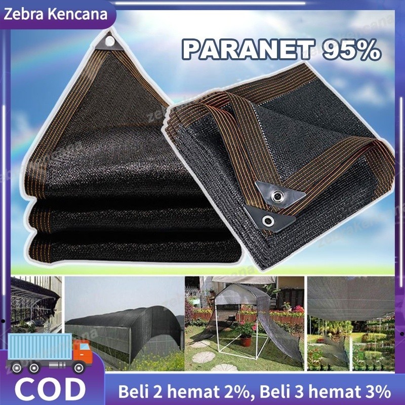 Paranet 95% Lebar 2/3/4 Meter Shading Net Nylon Anti Panas Enkripsi 12-pin Jaring Paranet Pelindung 