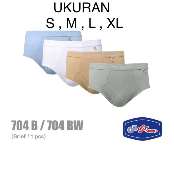 CD GT MAN / CELANA DALAM PRIA GT MAN WARNA ( ASLI MERK GT MAN 704 ) - Biru, XL