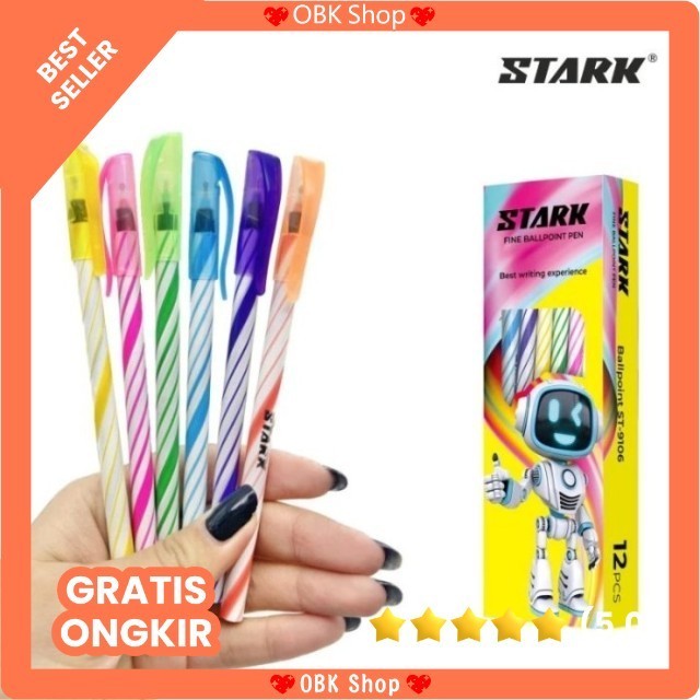 

[ECER] PULPEN ULIR | PULPEN LILIN STARK MURAH Pulpen Ulir Sekolah Kantor Tinta Hitam