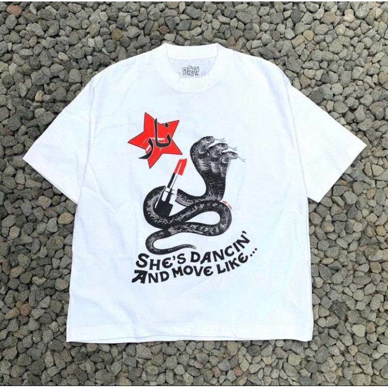 KAOS T-SHIRT NARA-COBRA Tee White Bahan Tebal Cotton Combed 24s