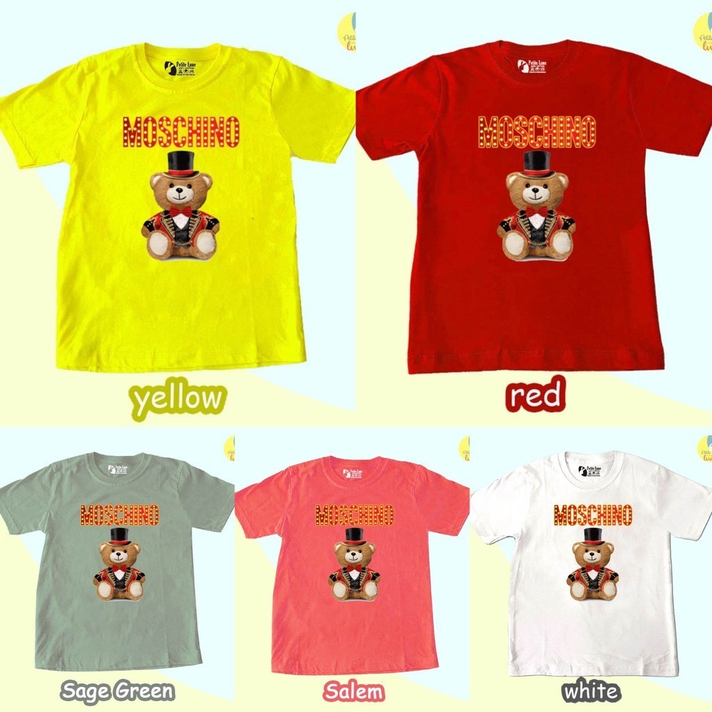 Kaos Anak Hewan MSCH Circus Beruang Sablon Distro Kuning Cewek Blouse Warna Acara Tk Sd Smp Sma Set 