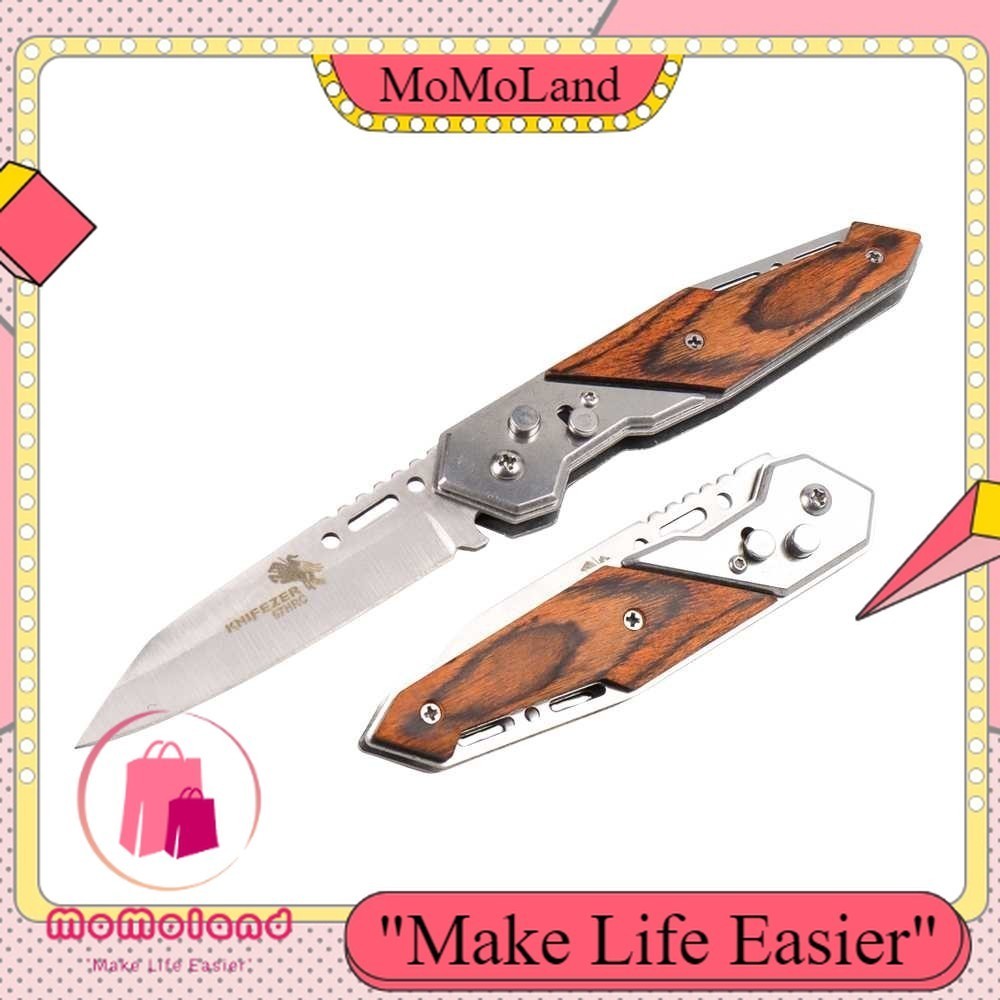 >>MoMoLand<< KNIFEZER Doom Blade Pisau Saku Lipat Berburu Survival Knife EDC 200mm - 57HRC